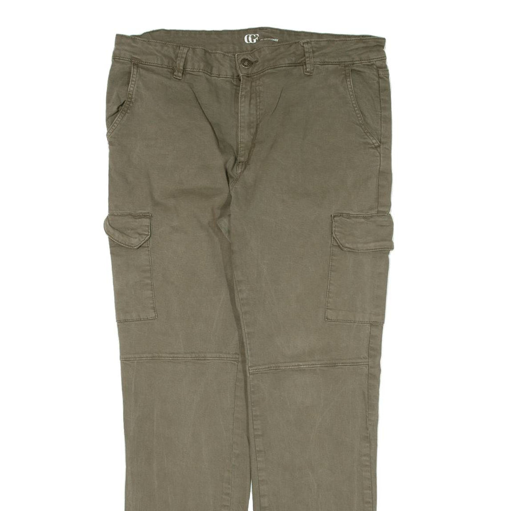 CHICOREE Cargo Womens Trousers Green Regular Tapered W33 L28
