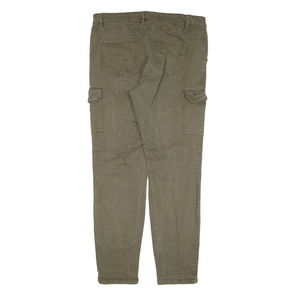 CHICOREE Cargo Womens Trousers Green Regular Tapered W33 L28