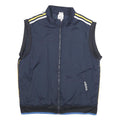 ADIDAS Mens Navy Blue & Yellow Logo Sleeveless Zip Jacket M Polyester Sportswear
