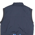 ADIDAS Mens Navy Blue & Yellow Logo Sleeveless Zip Jacket M Polyester Sportswear