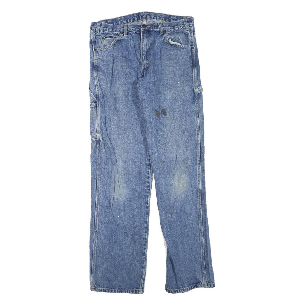 DICKIES Mens Regular Blue Denim Jeans W34 L34 Zip Cotton Blend Classic Casual