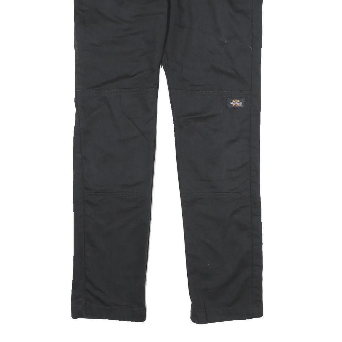DICKIES Mens Black Slim Cotton Trousers W30 L32 Workwear Casual Zip Fastening
