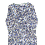 WHITE STUFF Womens Blue & Cream Floral Day Woven Knee Length Dress UK 12