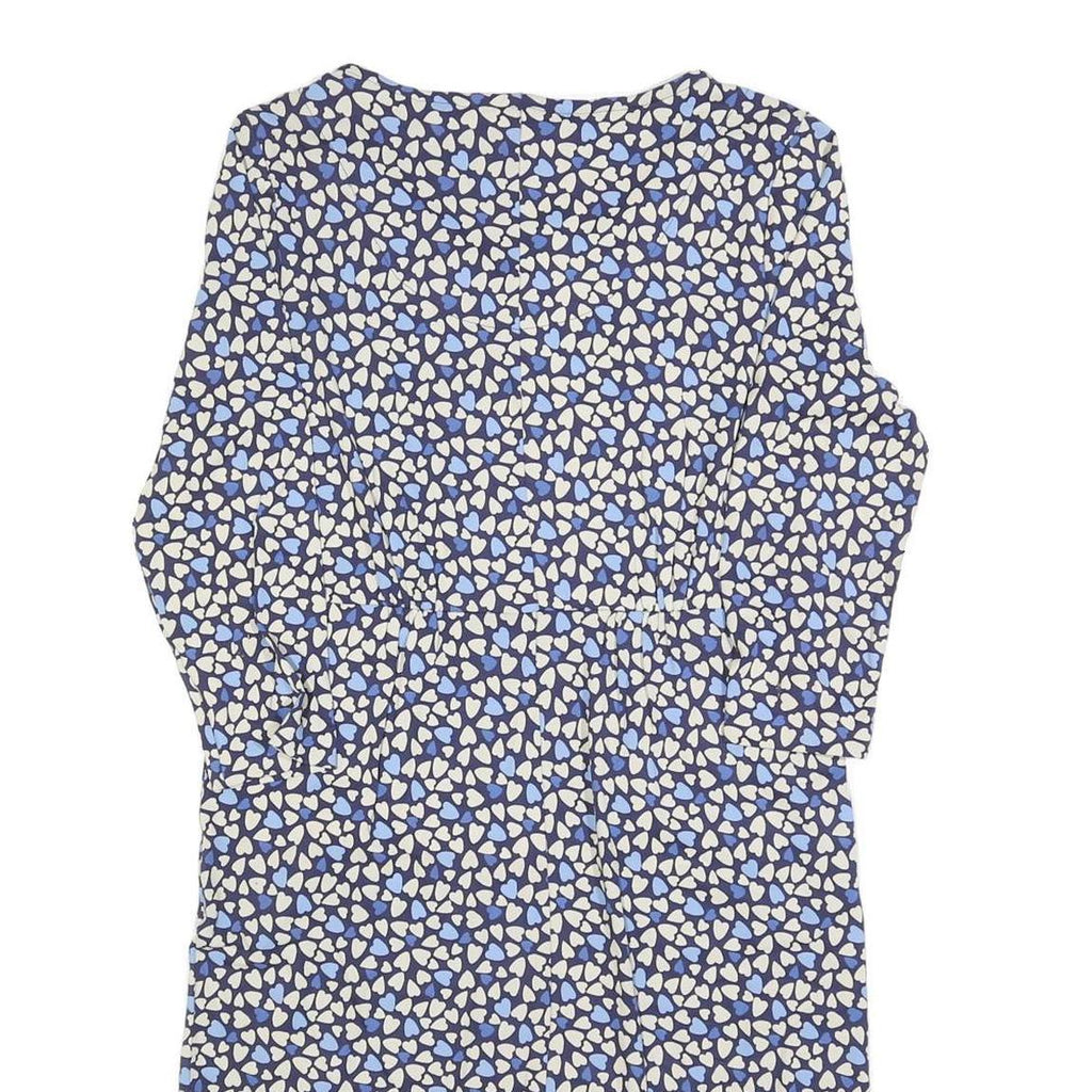 WHITE STUFF Womens Blue & Cream Floral Day Woven Knee Length Dress UK 12