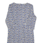 WHITE STUFF Womens Blue & Cream Floral Day Woven Knee Length Dress UK 12