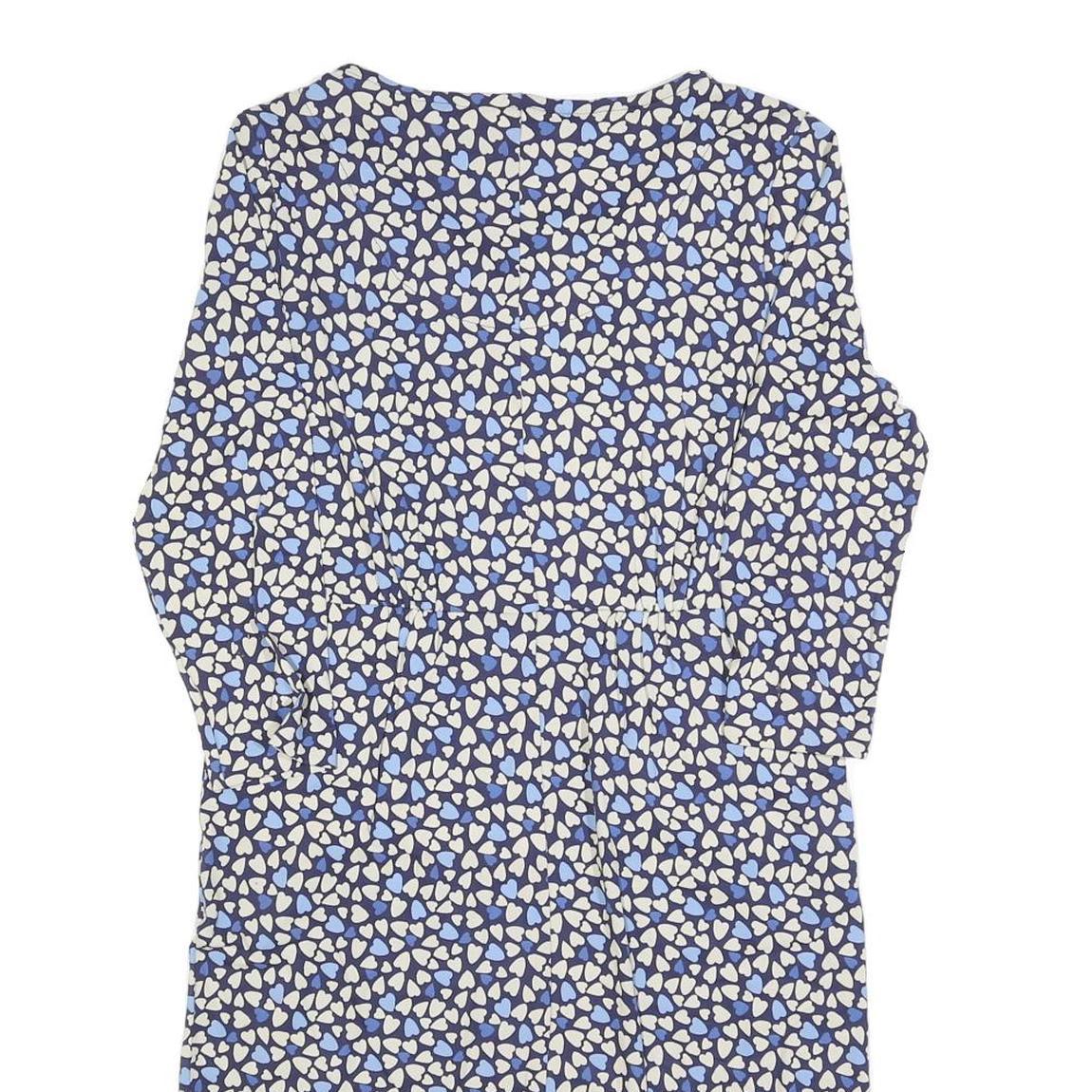 WHITE STUFF Womens Blue & Cream Floral Day Woven Knee Length Dress UK 12