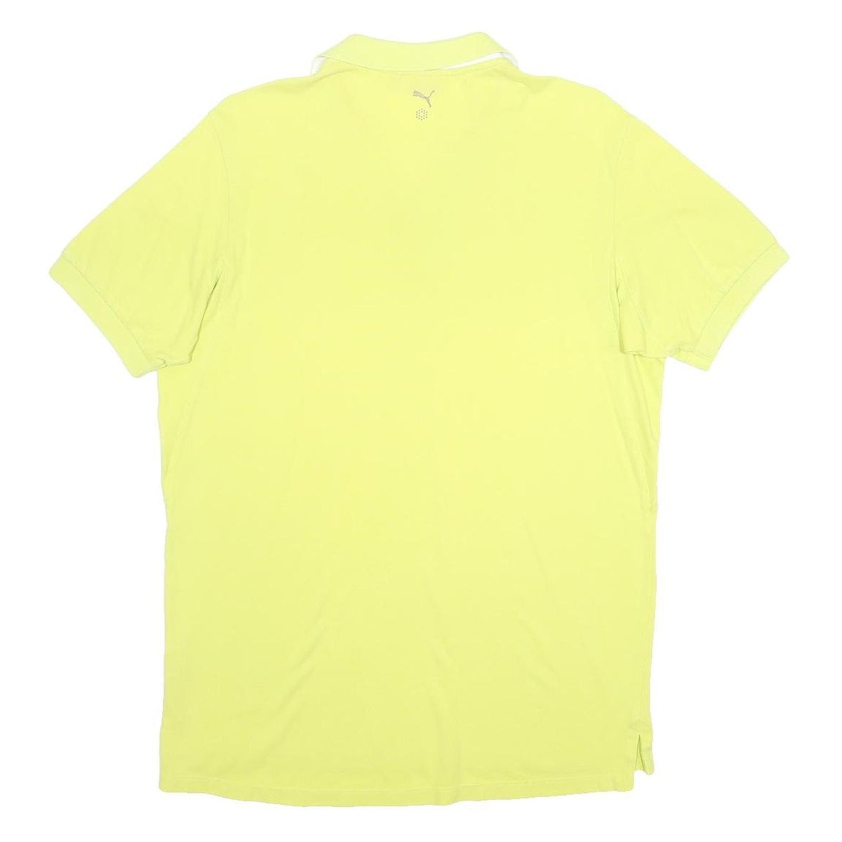 PUMA Mens Yellow Short Sleeve Polo Shirt M Cotton Logo Casual Sportswear