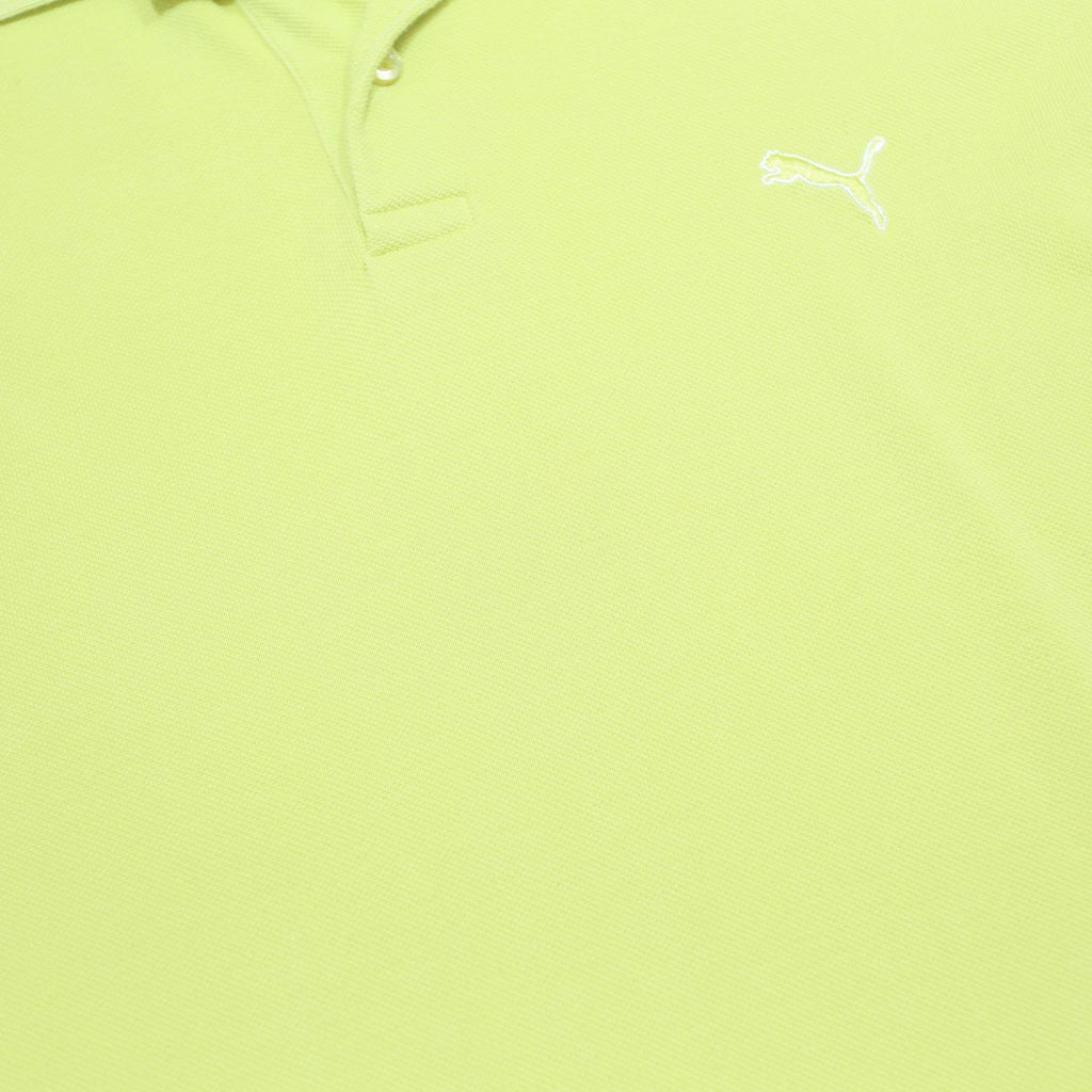 PUMA Mens Yellow Short Sleeve Polo Shirt M Cotton Logo Casual Sportswear