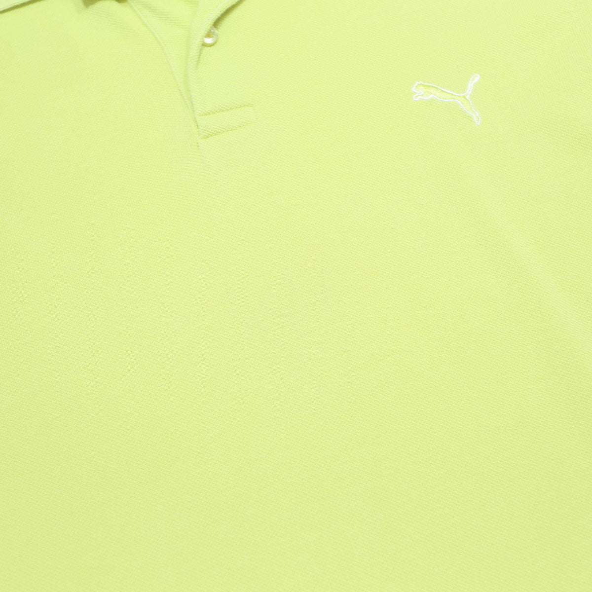 PUMA Mens Yellow Short Sleeve Polo Shirt M Cotton Logo Casual Sportswear
