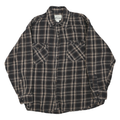 KILIMANJARO Mens Black & Cream Check Shirt XL Cotton Blend Casual Button-Up