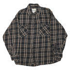 KILIMANJARO Mens Black & Cream Check Shirt XL Cotton Blend Casual Button-Up