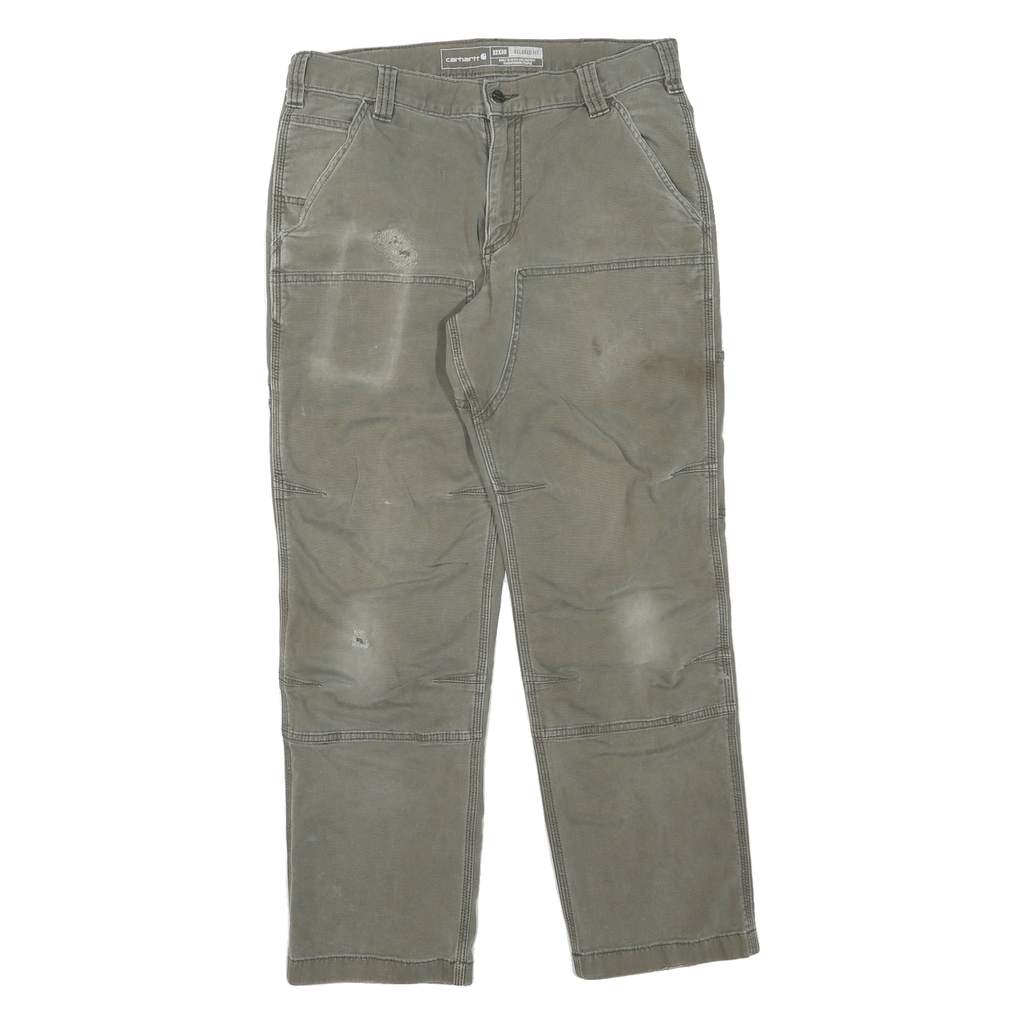 CARHARTT Mens Regular Fit Straight Leg Denim Blue W32 L30 Workwear Durable Zip