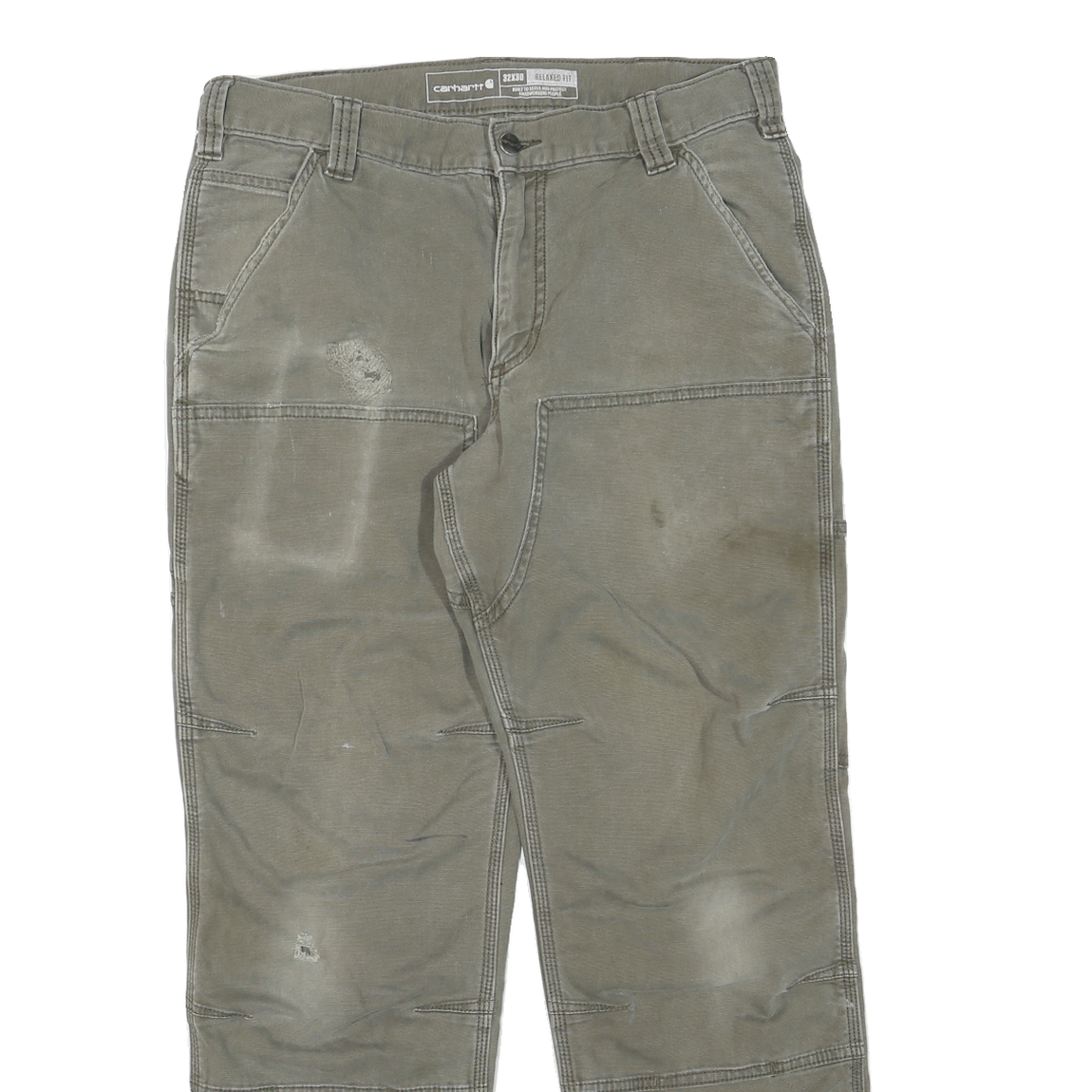 CARHARTT Mens Regular Fit Straight Leg Denim Blue W32 L30 Workwear Durable Zip