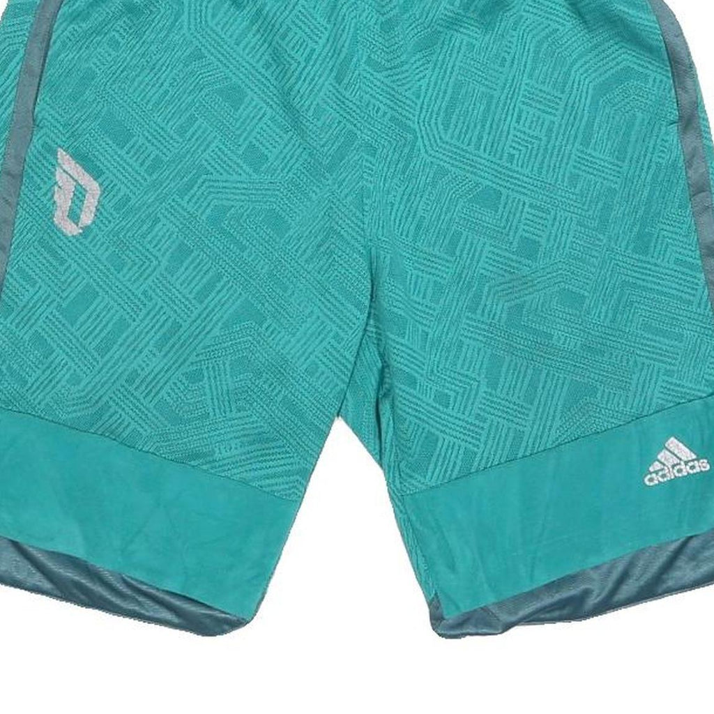 ADIDAS Mens Shorts Turquoise Casual S W24 Cotton Blend Sporty