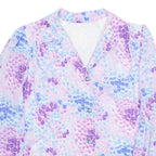 Womens Printed Blouse Purple V-Neck Long Sleeve Floral M