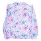Womens Printed Blouse Purple V-Neck Long Sleeve Floral M