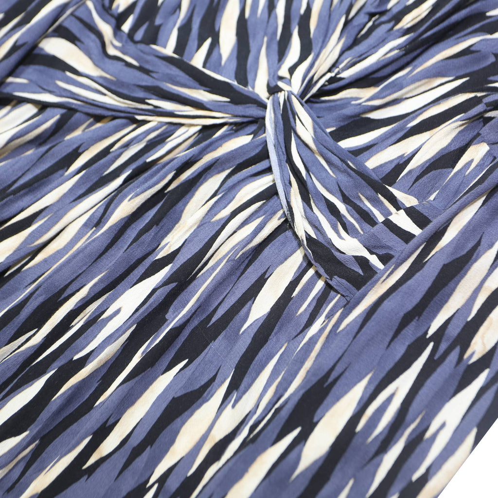 MINT VELVET Womens Blue & White Viscose Day Midi Dress UK 10 Abstract Pattern