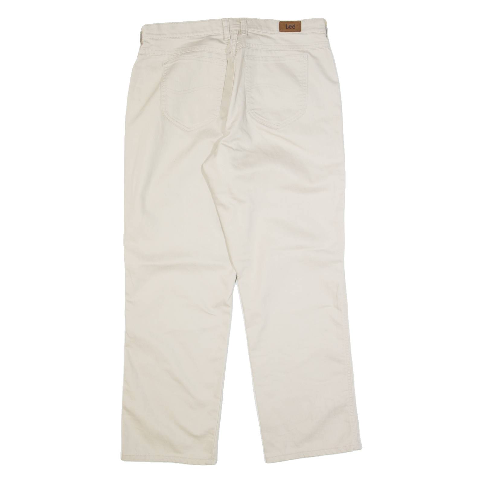 LEE Womens Trousers Cream Relaxed Straight W34 L30