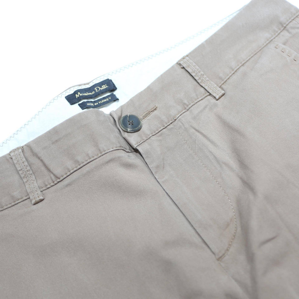 MASSIMO DUTTI Womens Cotton Blend Beige Slim Skinny Trousers W29 L30 Stylish