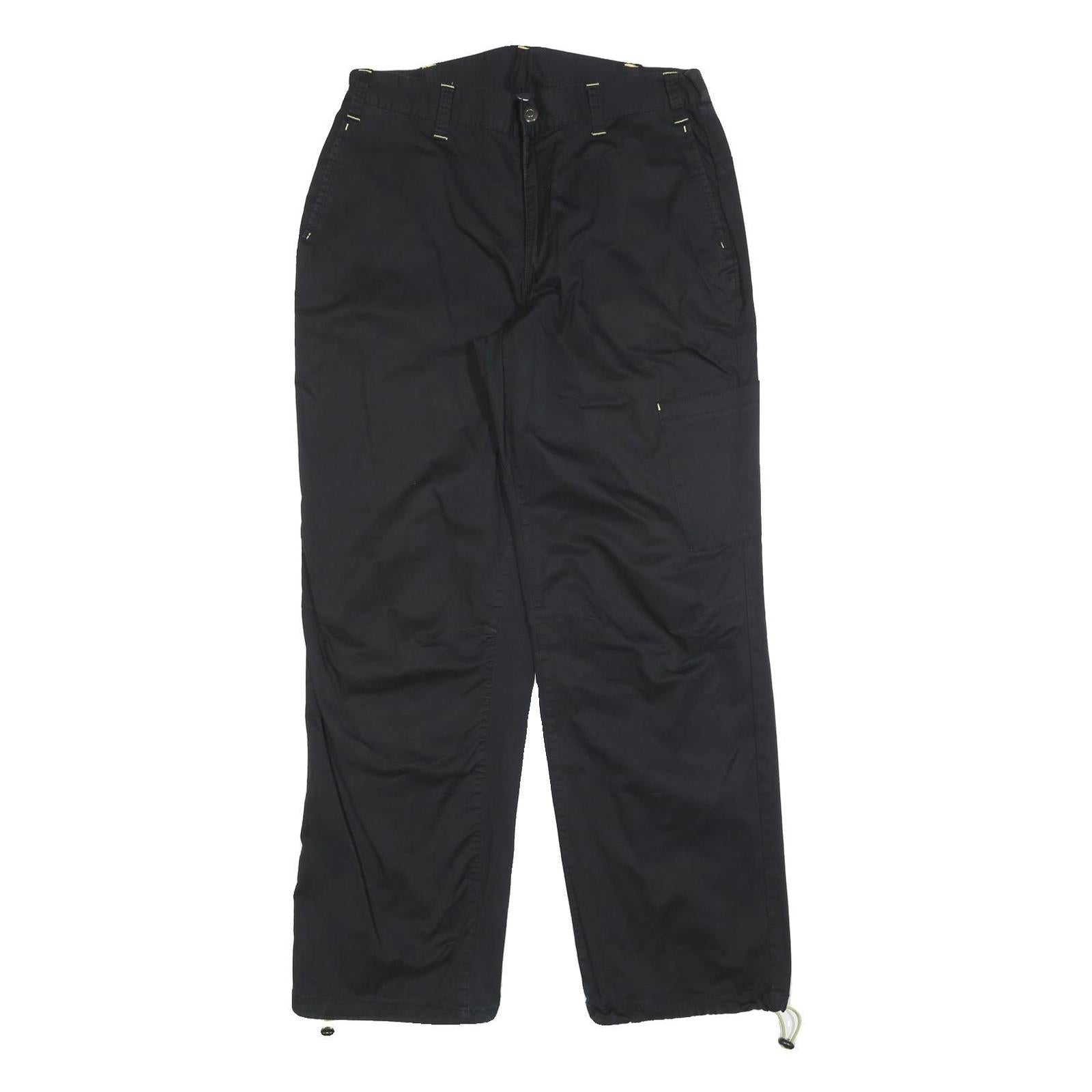 CRANE Womens Polyester Blend Black Relaxed Tapered Trousers W30 L30 Casual