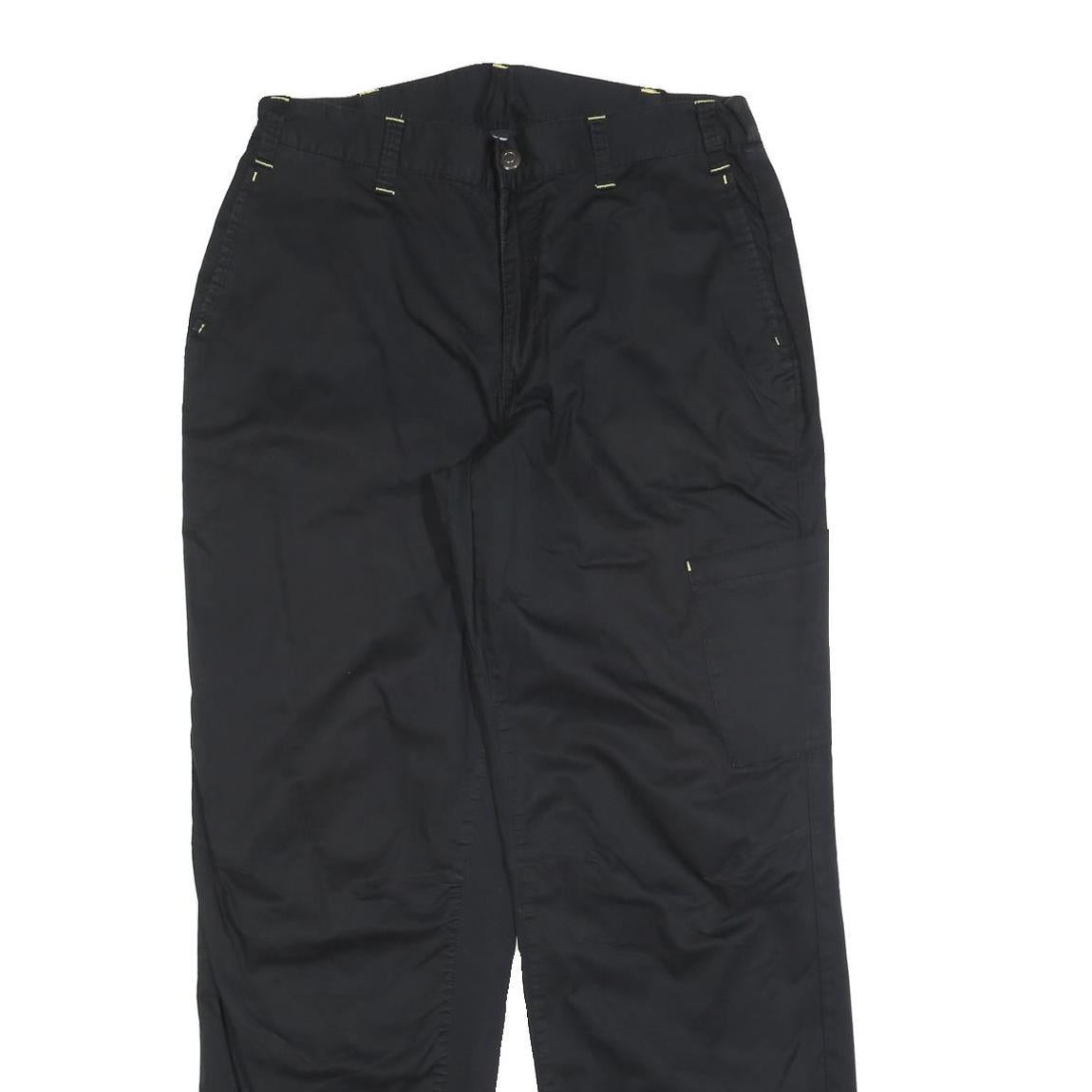 CRANE Womens Polyester Blend Black Relaxed Tapered Trousers W30 L30 Casual