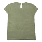 WAREHOUSE Womens Green Embellished Basic Short Sleeve Crew Neck Top UK 10