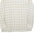 CLAUDE BLANCHARD Mens Beige & Cream Check Shirt M Casual Polyester Blend