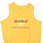 HARD ROCK CAFE Womens Yellow Playa Del Carmen Sleeveless Crew Neck T-Shirt L Tie