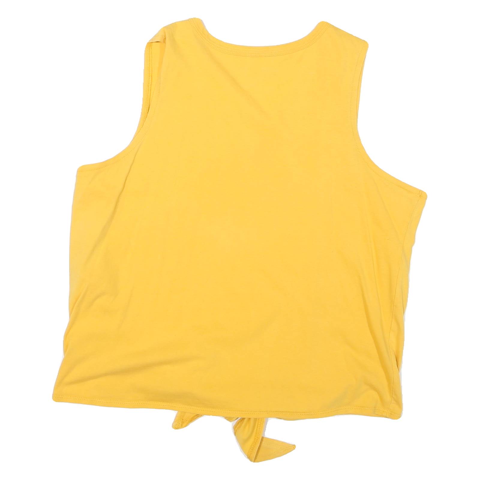HARD ROCK CAFE Womens Yellow Playa Del Carmen Sleeveless Crew Neck T-Shirt L Tie