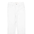 LEVI'S 724 High Rise Straight Womens White Regular Denim Raw W26 L24 Frayed Hem