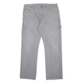 DICKIES Mens Cotton Blend Grey Relaxed Straight Trousers W36 L32 Workwear Zip
