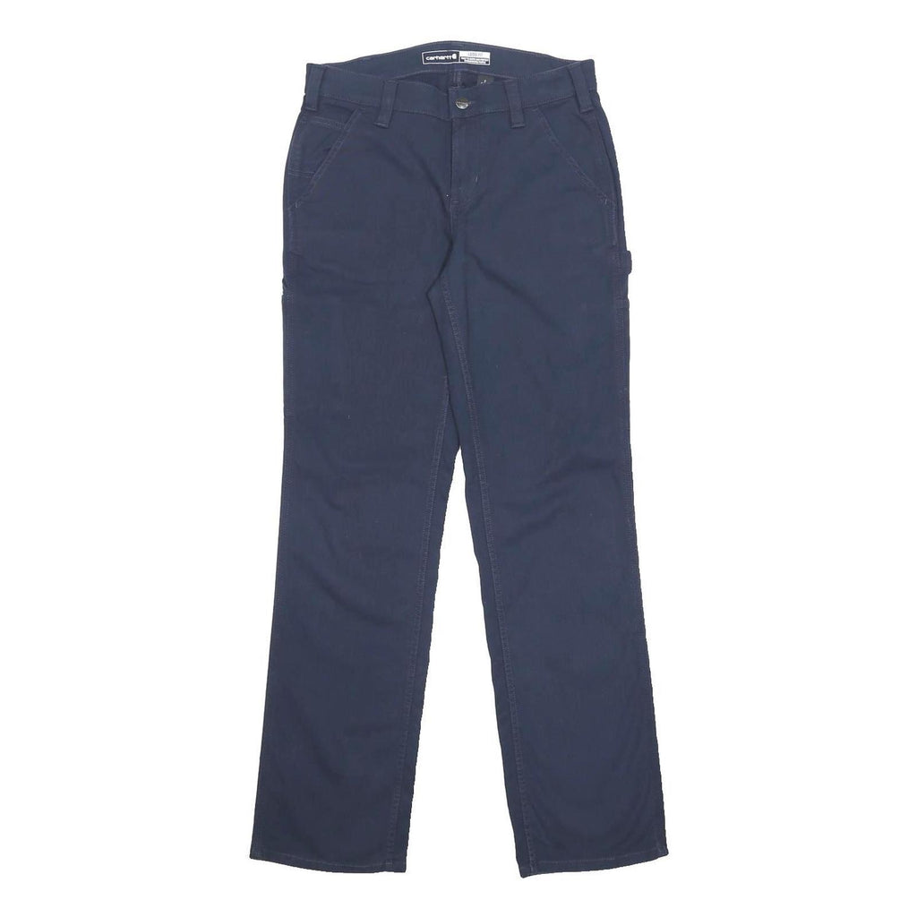 CARHARTT Womens Cotton Blend Navy Loose Straight Trousers W29 L31 Workwear
