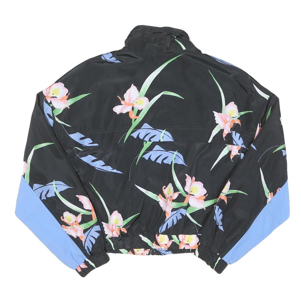 LEVI'S Womens Black & Blue Floral Zip Jacket XS Polyester Casual Sportswear