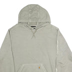 CARHARTT Mens Grey Hoodie XL Screen Print Logo Cotton Pullover Casual