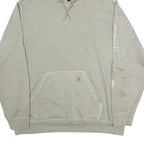 CARHARTT Mens Grey Hoodie XL Screen Print Logo Cotton Pullover Casual