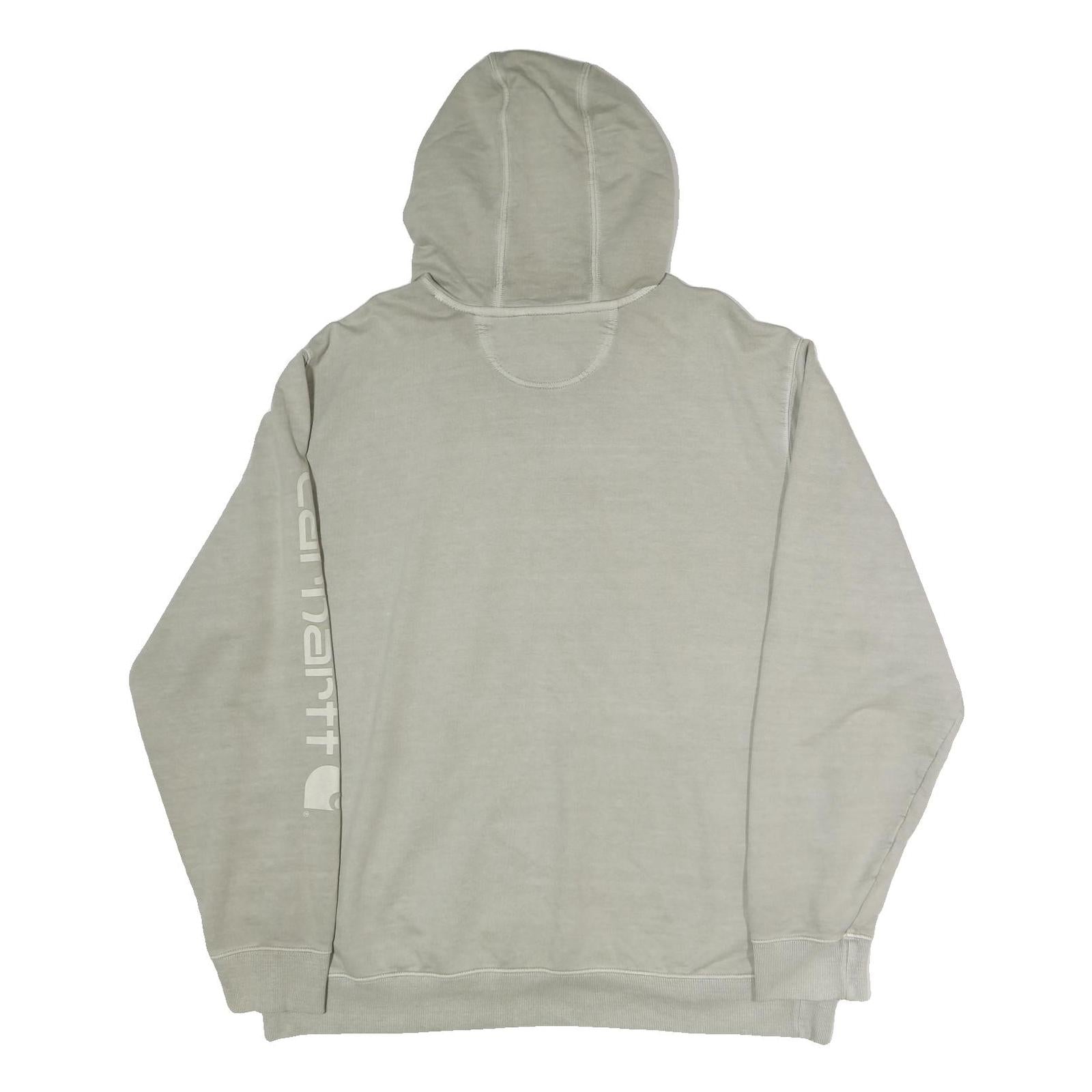 CARHARTT Mens Grey Hoodie XL Screen Print Logo Cotton Pullover Casual