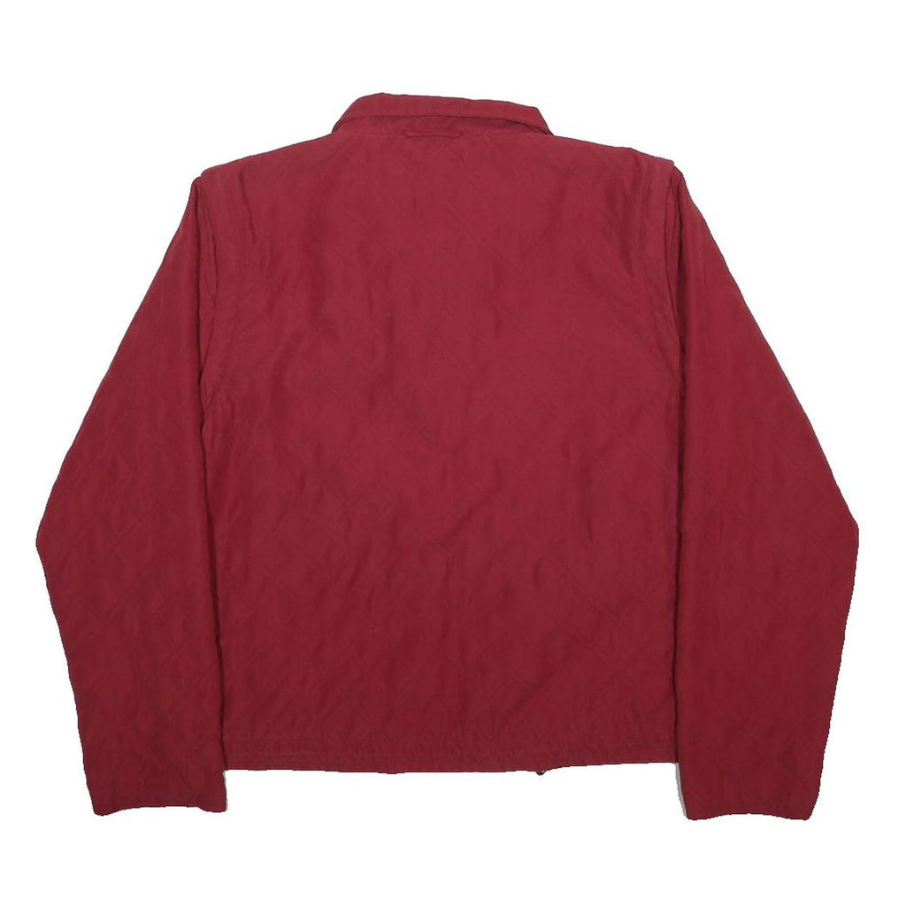 JOULES Womens Red Quilted Jacket UK 14 Polyester Zip Casual Lightweight