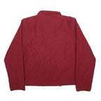 JOULES Womens Red Quilted Jacket UK 14 Polyester Zip Casual Lightweight
