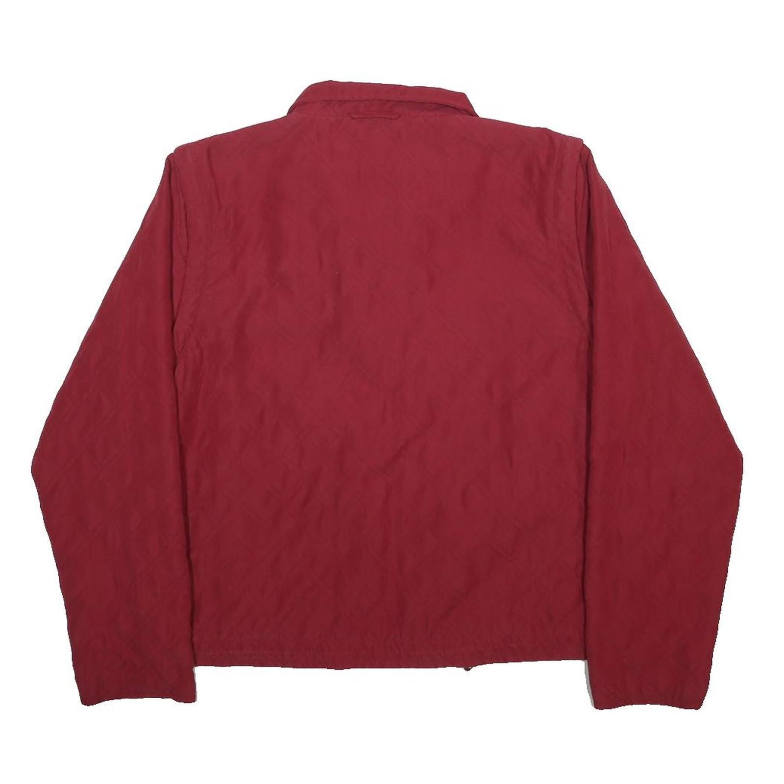 JOULES Womens Red Quilted Jacket UK 14 Polyester Zip Casual Lightweight