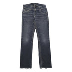 BIG STAR Womens Regular Blue Denim Jeans W28 L31 Distressed Hem Zip Closure
