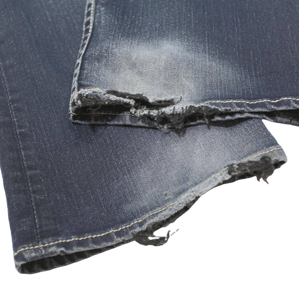 BIG STAR Womens Regular Blue Denim Jeans W28 L31 Distressed Hem Zip Closure