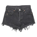 LEVI'S Womens Black Denim Cut-Off Shorts S W26 Frayed Hem Casual Summer