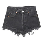 LEVI'S Womens Black Denim Cut-Off Shorts S W26 Frayed Hem Casual Summer