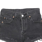 LEVI'S Womens Black Denim Cut-Off Shorts S W26 Frayed Hem Casual Summer