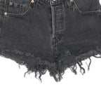 LEVI'S Womens Black Denim Cut-Off Shorts S W26 Frayed Hem Casual Summer