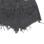 LEVI'S Womens Black Denim Cut-Off Shorts S W26 Frayed Hem Casual Summer