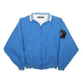 NAUTICA Mens Blue & White Bomber Jacket S Cotton Woven Plain Zip Yacht Club