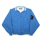 NAUTICA Mens Blue & White Bomber Jacket S Cotton Woven Plain Zip Yacht Club