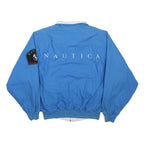 NAUTICA Mens Blue & White Bomber Jacket S Cotton Woven Plain Zip Yacht Club