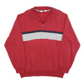 JOY Mens Red & Grey Sport Quarter Zip Sweatshirt M Cotton Blend Casual